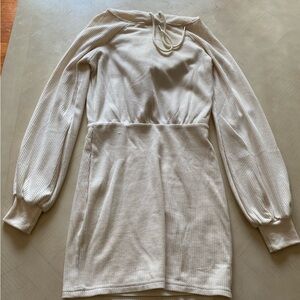 Lulus cream hooded sweater dress